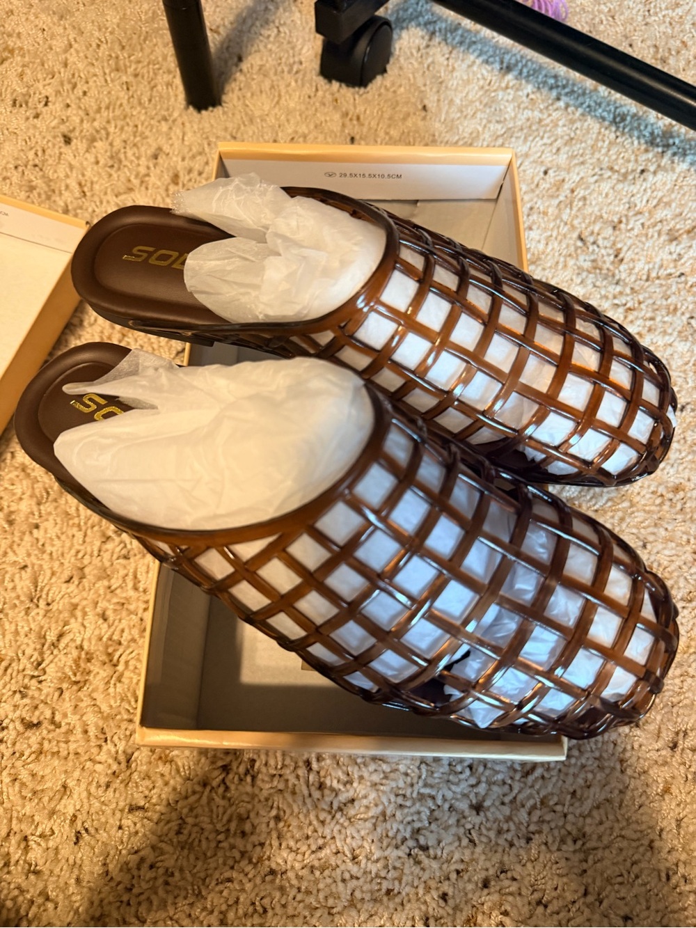 Soda Brown Woven Slip-On Clog Mules - Picture 4 of 8